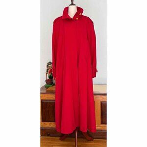Vtg Drizzle Carol Cohen Saks Fifth Ave. Red Trench Coat Swing Union Made M/L